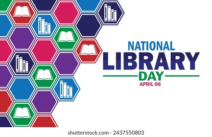 National Library Day wallpaper with typography. National Library Day, background