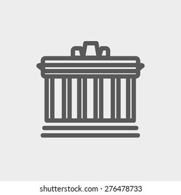 National Library icon thin line for web and mobile, modern minimalistic flat design. Vector dark grey icon on light grey background.