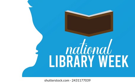 National library week observed every year in April .Template for background, banner, card, poster with text inscription.