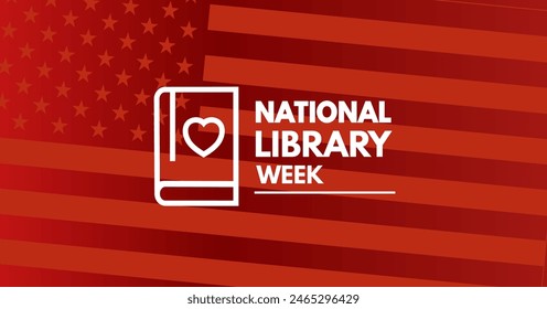 National Library Week	 - vector illustarion, banner