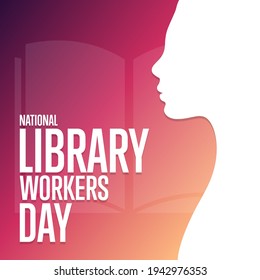 National Library Workers Day. Holiday concept. Template for background, banner, card, poster with text inscription. Vector EPS10 illustration