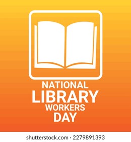 National Library Workers Day. Holiday concept. Template for background, banner, card, poster with text inscription. Vector illustration.