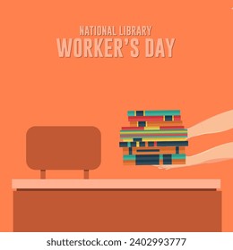 National Library Workers Day vector illustration