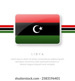 National Libya Flag.Vector Libya Button Flag. Realistic National Flag Design and Vector Template.