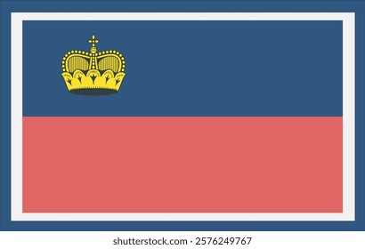 National  Liechtenstein flag, official colors and proportion correctly. National  Liechtenstein flag. Vector illustration.  Liechtenstein flag vector icon, simple, flat design for web or mobile app.