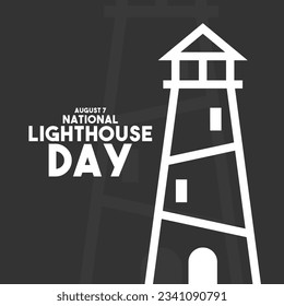 National Lighthouse Day. August 7. Eps 10.