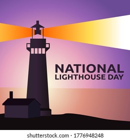 National Lighthouse Day Vector Illustration