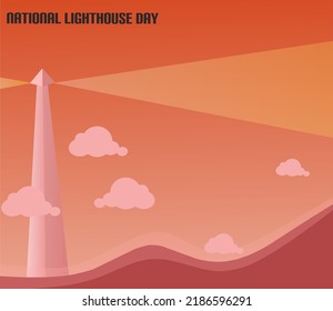 National Lighthouse Day Vector Illustration. Suitable for Greeting Card, Poster and Banner