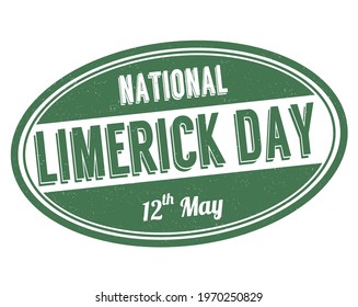 National Limerick Day Grunge Rubber Stamp On White Background, Vector Illustration