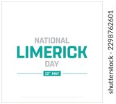 National Limerick Day, Limerick Day, Typographic Design, Typography, Limerick, Vector Design, Eps, Creative Concept, National Day, 12th May, Corporate Design, White Background, Text, Concept