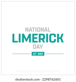National Limerick Day, Limerick Day, Typographic Design, Typography, Limerick, Vector Design, Eps, Creative Concept, National Day, 12th May, Corporate Design, White Background, Text, Concept