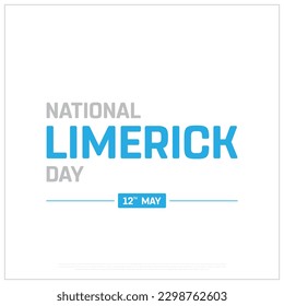 National Limerick Day, Limerick Day, Typographic Design, Typography, Limerick, Vector Design, Eps, Creative Concept, National Day, 12th May, Corporate Design, White Background, Text, Concept