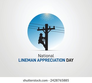 National Lineman Appreciation Day. Electricity Lineman background vector illustration. 