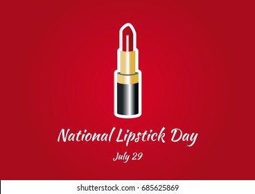 National Lipstick Day vector. Red lipstick vector illustration
