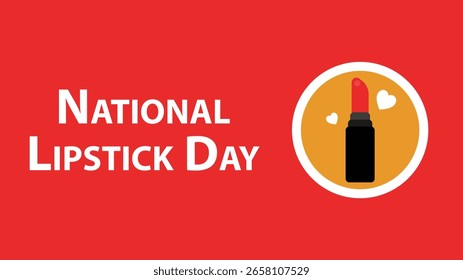 Ilustración de diseño de Anuncio de Vector de Web del Día Nacional del Lápiz Labial
