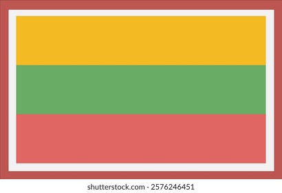 National Lithuania flag, official colors and proportion correctly. National Lithuania flag. Vector illustration. Lithuania flag vector icon, simple, flat design for web or mobile app.