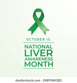 National Liver Awareness Month vector design template good for celebration usage. Liver Awareness design. green ribbon design. flat design. eps 10.