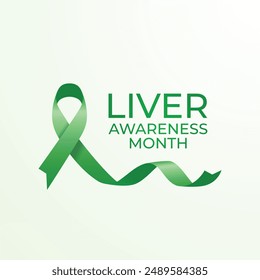 National Liver Awareness Month vector design template good for celebration usage. Liver Awareness design. green ribbon design. flat design. eps 10.