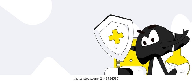 National Liver Protection Day Medical Characters Flat Vector Concept Operation Hand Drawn Illustration
