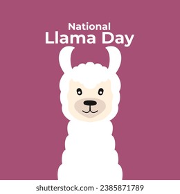 National Llama Day  Vector Design for Background, Amazing Llama Character Illustration