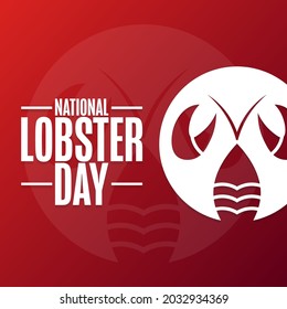 National Lobster Day. Holiday concept. Template for background, banner, card, poster with text inscription. Vector EPS10 illustration