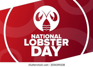 National Lobster Day. Holiday concept. Template for background, banner, card, poster with text inscription. Vector EPS10 illustration