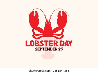 National Lobster Day on 25 September Banner Background. 
