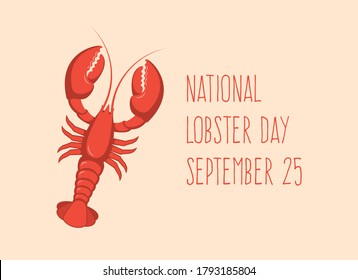 National Lobster Day vector. Red lobster icon vector. Favorite seafood vector. Lobster Day Poster, September 25
