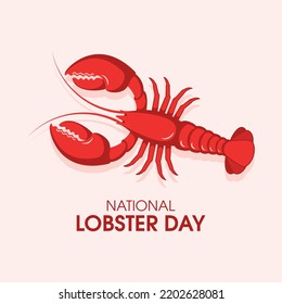 National Lobster Day vector. Red lobster delicious seafood icon vector. Important day