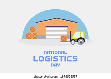 National Logistics Day. Holiday concept. Template for background, banner, card, poster, t-shirt with text inscription, vector eps 10