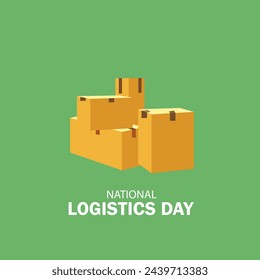 Día Nacional de la LogísticaY gráfico vectorial es ideal para las celebraciones del Día Nacional de la Logística. diseño plano. diseño de volante. ilustración plana. Diseño simple y elegante
