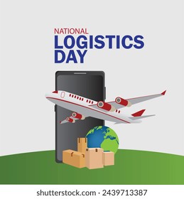 National Logistics DayY vector graphic is great for National Logistics Day celebrations. flat design. flyer design. flat illustration. Simple and Elegant Design