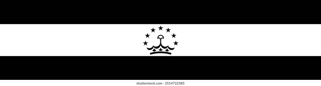 National Long rectangular black and white flag of Tajikistan