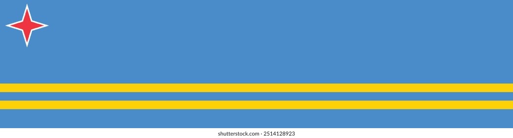 Bandeira retangular longa nacional de Aruba design e ilustração do vetor do país