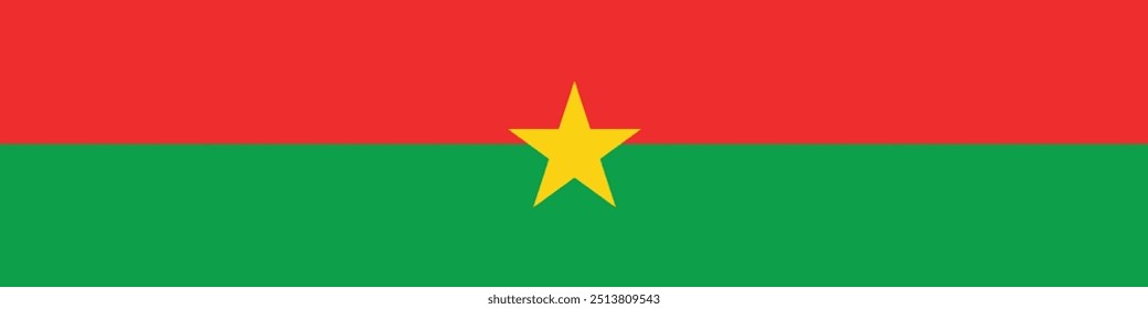 Bandeira retangular longa nacional de Burkina Faso design vetorial e ilustração