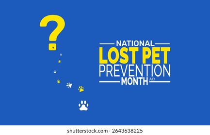 
National Lost Pet Prevenção mês ilustração de fundo. Conceito de férias. Utilize para plano de fundo, banner, cartaz, cartão e modelo de design de pôster com design de ilusão profissional 