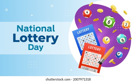 National Lottery Day on july 17 business brochure flyer banner design horizontal template vector, cover presentation abstract, modern publication poster and flag-banner, layout in rectangle size.