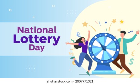 National Lottery Day on july 17 business brochure flyer banner design horizontal template vector, cover presentation abstract, modern publication poster and flag-banner, layout in rectangle size.
