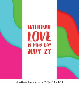 National Love is Kind Day. Design suitable for greeting card poster and banner
