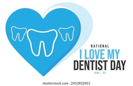 National I Love My Dentist Day. fondo, Anuncio, tarjeta, cartel, Plantilla. Ilustración vectorial.