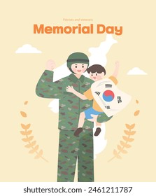 National Love Patriotic Veterans Memorial Day Illustration 