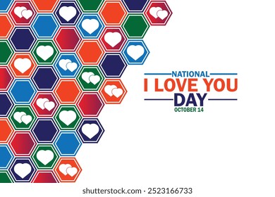 National I Love You Day wallpaper with shapes and typography, banner, card, poster, template. National I Love You Day, background