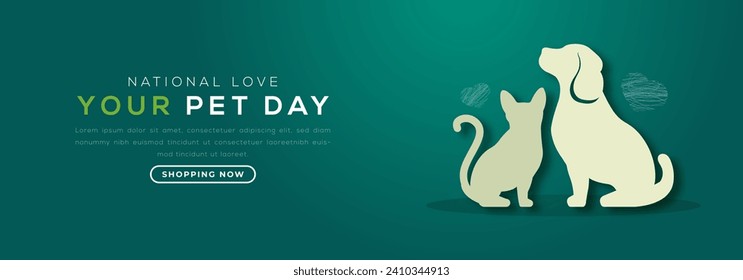 National Love Your Pet Day Paper cut style Vector Design Illustration for Background, Poster, Banner, Advertising, Greeting Card