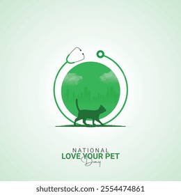 National Love Your Pet Day. Pet Day creative poster, banner, social media post, background