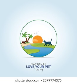 National Love Your Pet Day. Pet Day creative poster, banner, social media post, background