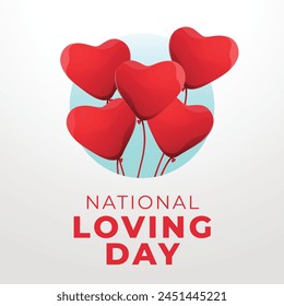 National Loving Day design template. love shape vector. love background. vector eps 10. flat design.