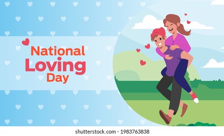 National Loving Day on june 12 business brochure flyer banner design horizontal template vector, cover presentation abstract, modern publication poster and flag-banner, layout in rectangle size.