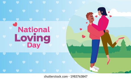 National Loving Day on june 12 business brochure flyer banner design horizontal template vector, cover presentation abstract, modern publication poster and flag-banner, layout in rectangle size.
