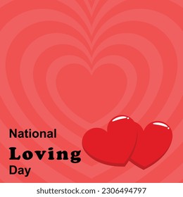 National Loving Day with red love and background love pattern