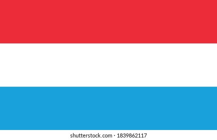 Bandera nacional luxemburguesa, colores oficiales y proporción correcta. Bandera nacional de Luxemburgo. Ilustración vectorial. EPS10. Icono vector de bandera luxemburguesa, diseño simple y plano para web o aplicación móvil.